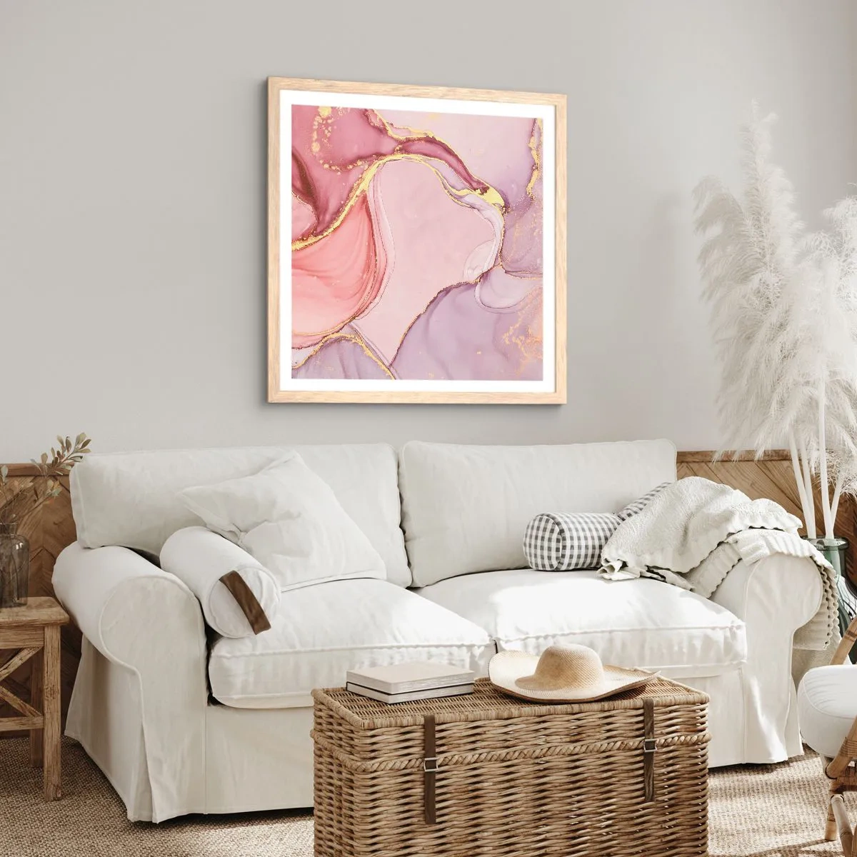 Plakat w ramie jasny dąb - Pieszczota barw - 60x60 cm