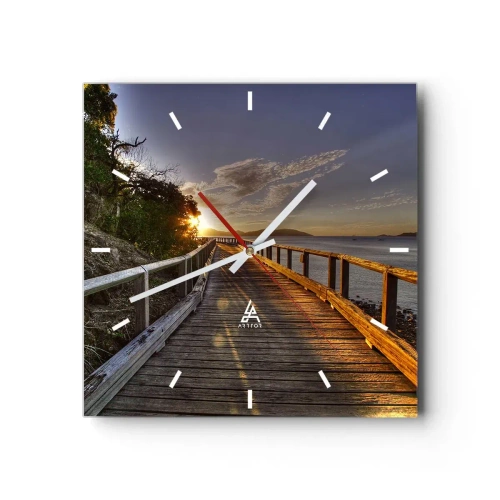 Zegar ścienny - Iść, ciągle iść w stronę słońca - 40x40 cm