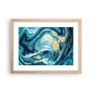 Plakat w ramie jasny dąb - Błekitny wir - 40x30 cm