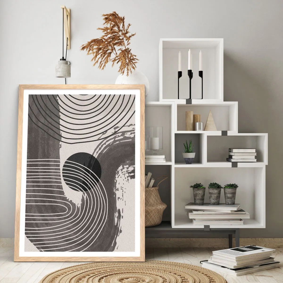 Plakat w ramie jasny dąb - Owal zwycięża - 61x91 cm