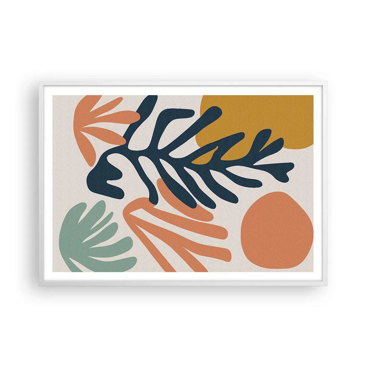 Plakat w białej ramie - Koralowe morza - 100x70 cm