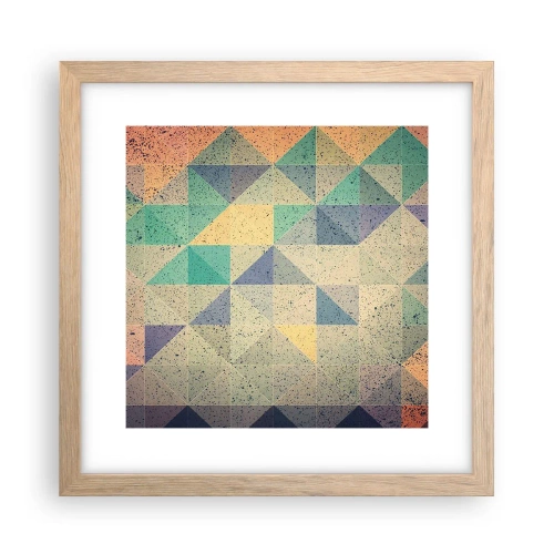 Plakat w ramie jasny dąb - Republika trójkątów - 30x30 cm