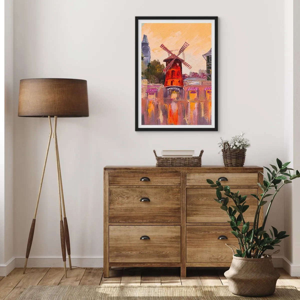 Plakat w czarnej ramie - Paryskie ikony – Moulin Rouge - 30x40 cm