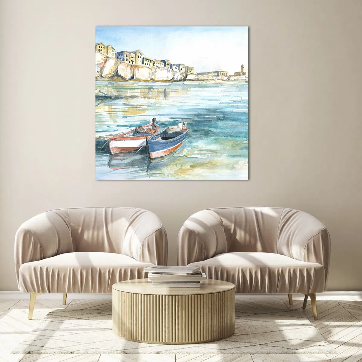 Obraz na szkle - Pejzaż w lazurze - 70x70 cm