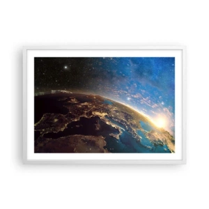 Plakat w białej ramie - Spójrzmy na siebie z dystansu - 70x50 cm