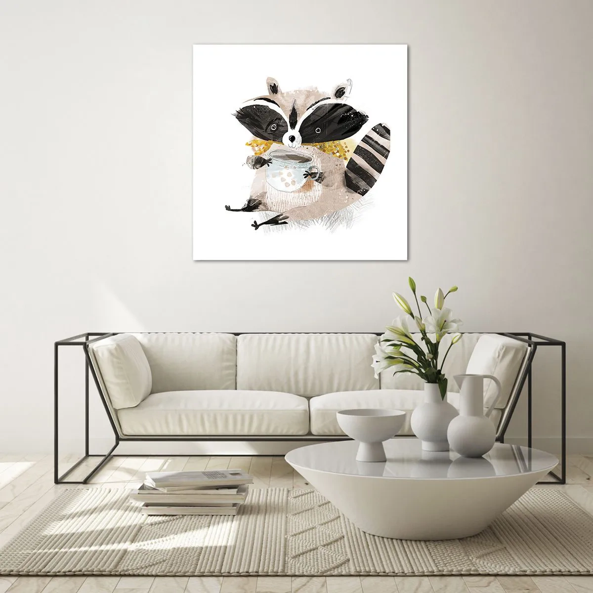 Obraz na szkle - Mój przyjaciel szop - 70x70 cm