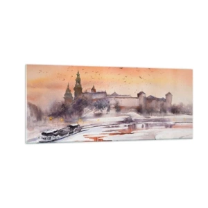 Obraz na szkle - Królewski zachód słońca - 100x40 cm