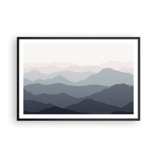 Plakat w czarnej ramie - Fale gór - 91x61 cm