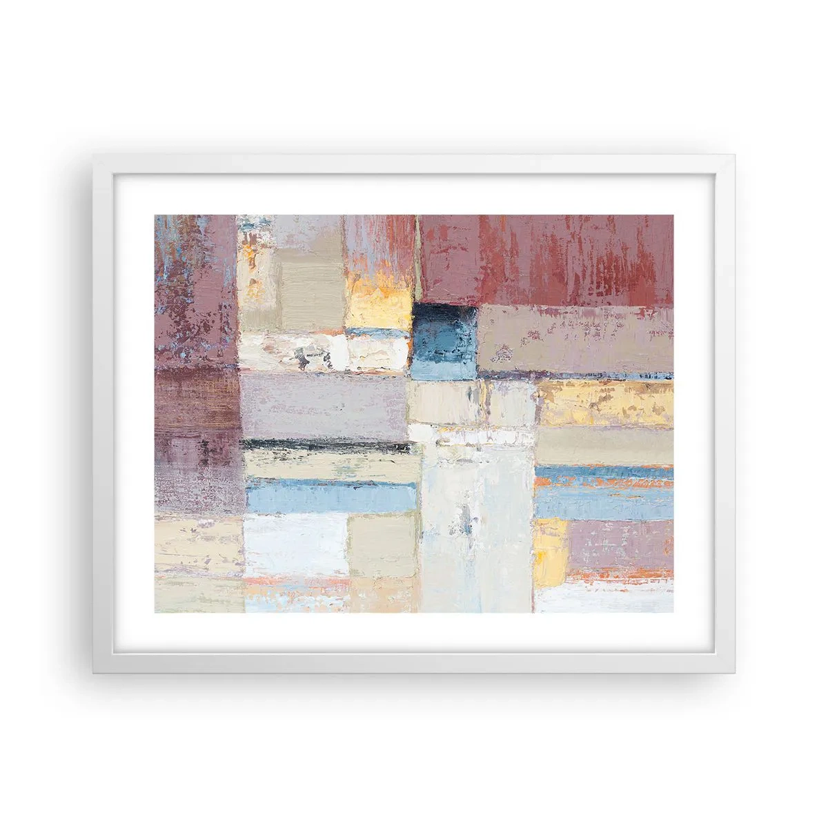 Plakat w białej ramie - Spokój geometrii - 50x40 cm