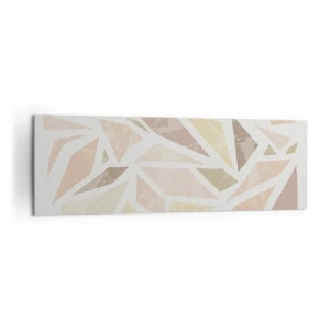 Obraz na płótnie - Abstrakcyjne geometryczne kształty w pastelowych kolorach - 160x50cm - Kompozycja witrażowa - Nowoczesna dekoracja ścienna do salonu i sypialni ARTTOR