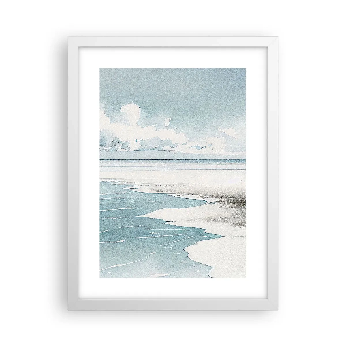Plakat w białej ramie - Łagodny przypływ - 30x40 cm