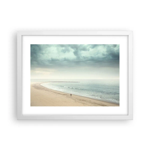 Plakat w białej ramie - w poszukiwaniu spokoju - 40x30 cm