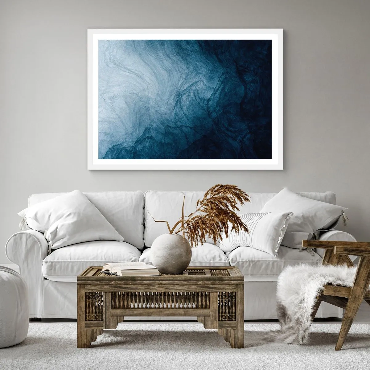 Plakat w białej ramie - W głąb sięgnąć - 50x50 cm