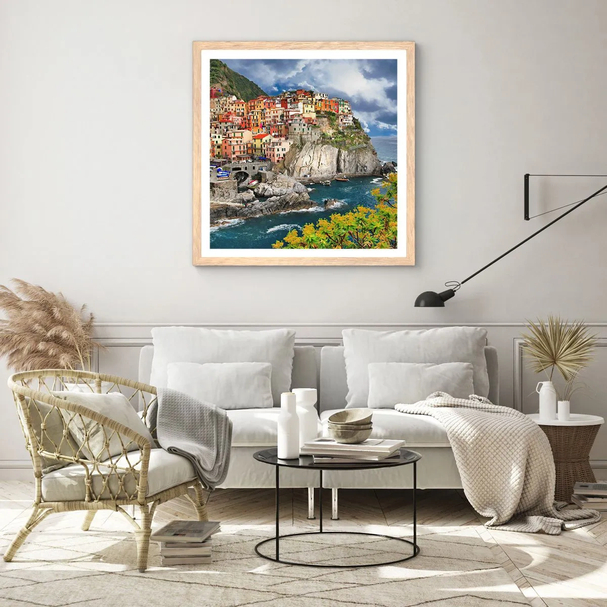 Plakat w ramie jasny dąb - Gromadka przytulona do skał - 40x40 cm