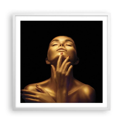 Plakat w białej ramie - Jak złoty jedwab - 60x60 cm