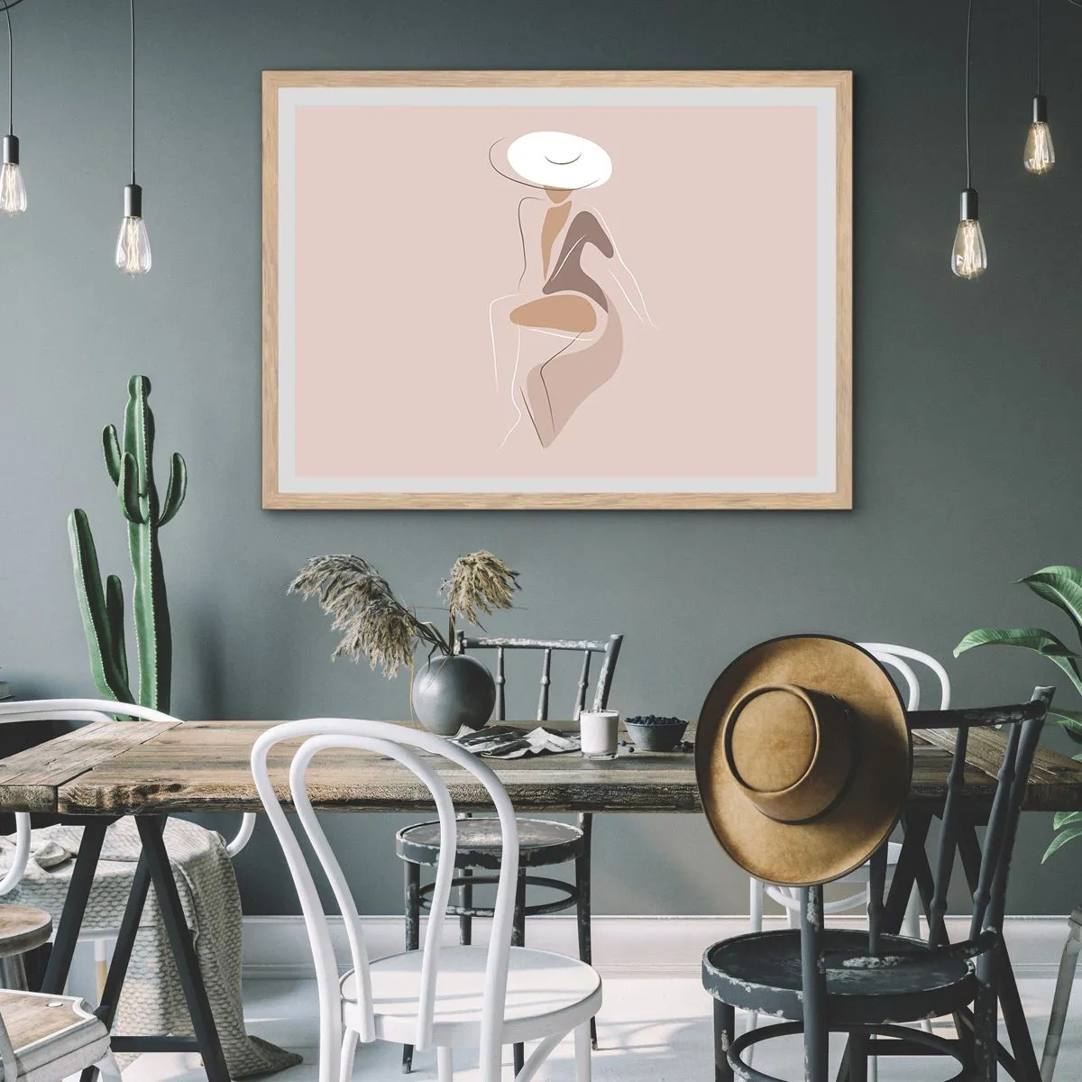 Plakat w ramie jasny dąb - Damą być - 70x50 cm