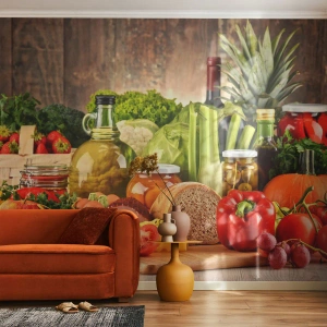 Fototapeta Samoprzylepna Deluxe Sticker - Wędzone, pieczone, marynowane - Gastronomia, Warzywa, Owoce - 250x175 cm
