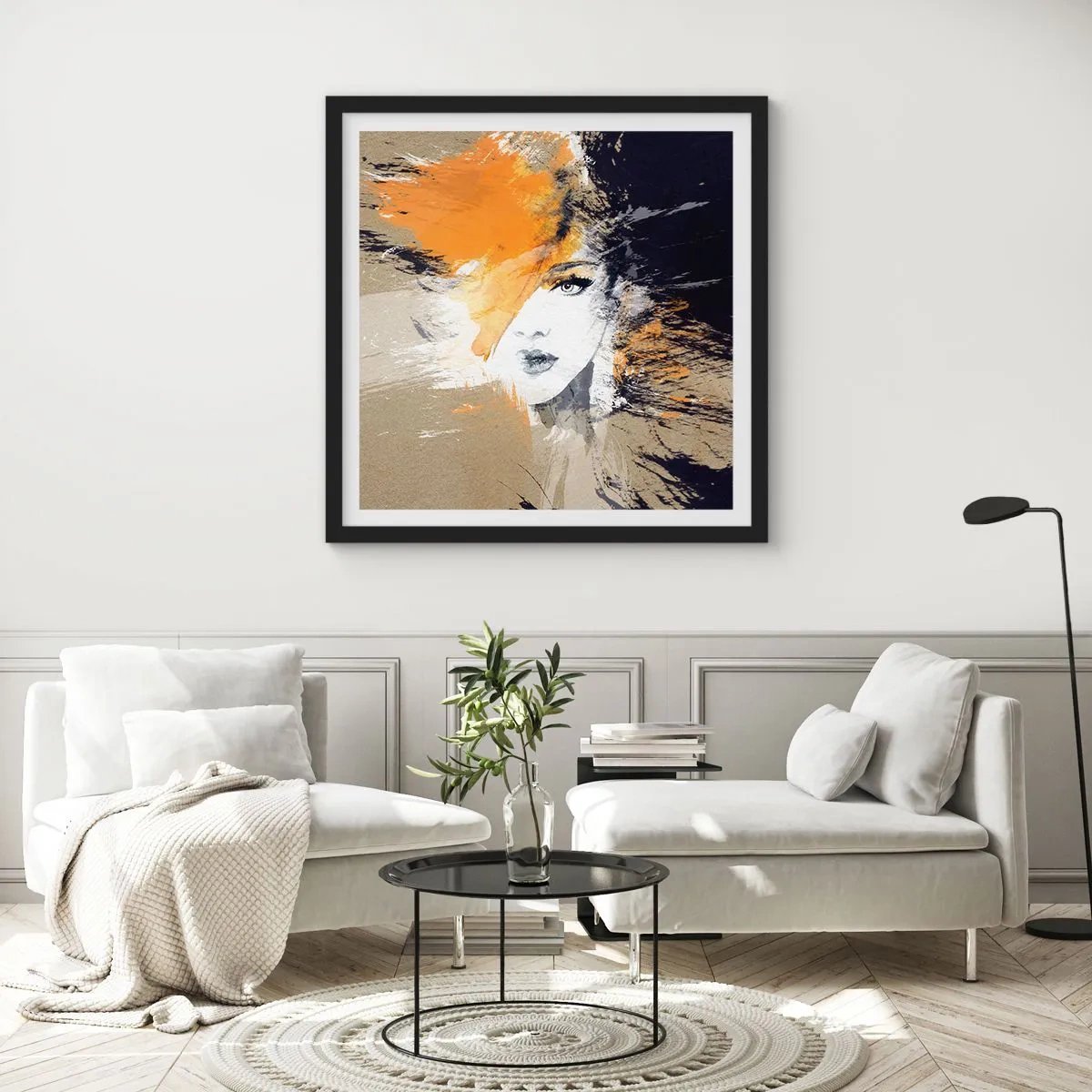 Plakat w czarnej ramie - I staje się światło - 40x40 cm