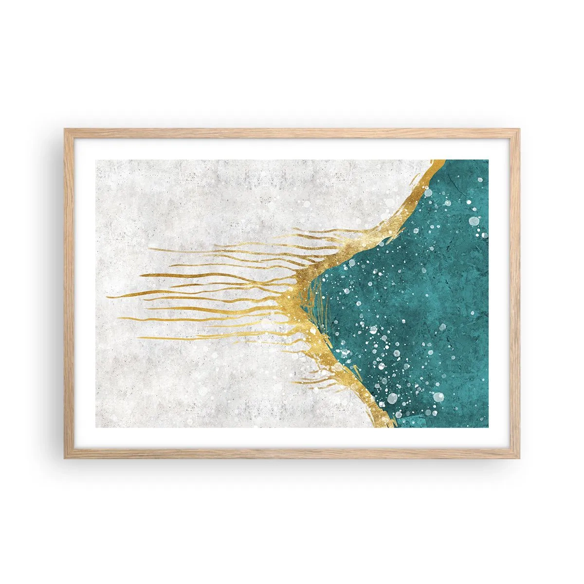 Plakat w ramie jasny dąb - Złoty przypływ - 70x50 cm