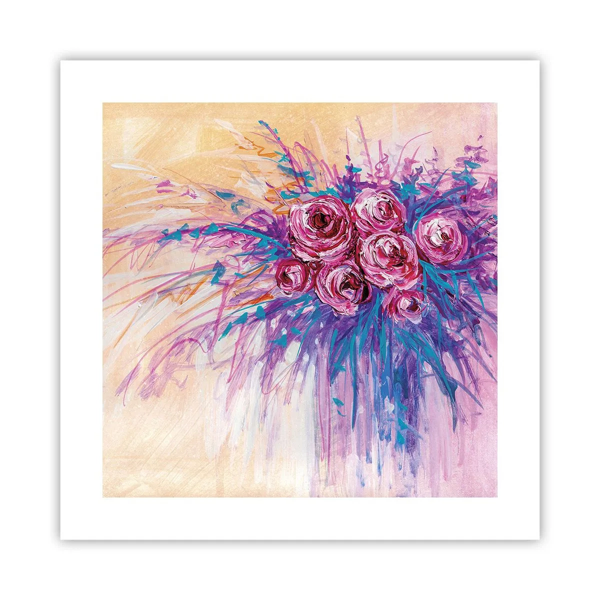 Plakat - Różana fontanna - 40x40 cm