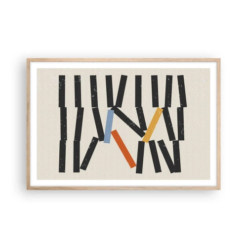 Plakat w ramie jasny dąb - Domino – kompozycja - 91x61 cm