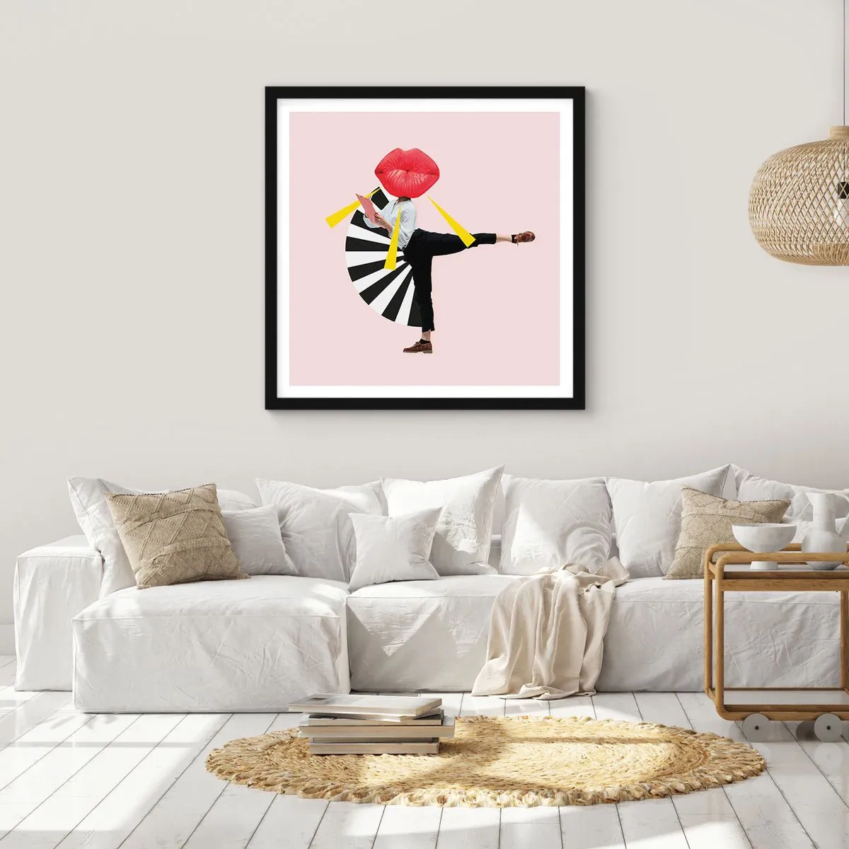 Plakat w czarnej ramie - Surrealistyczny pop-art - 40x40 cm