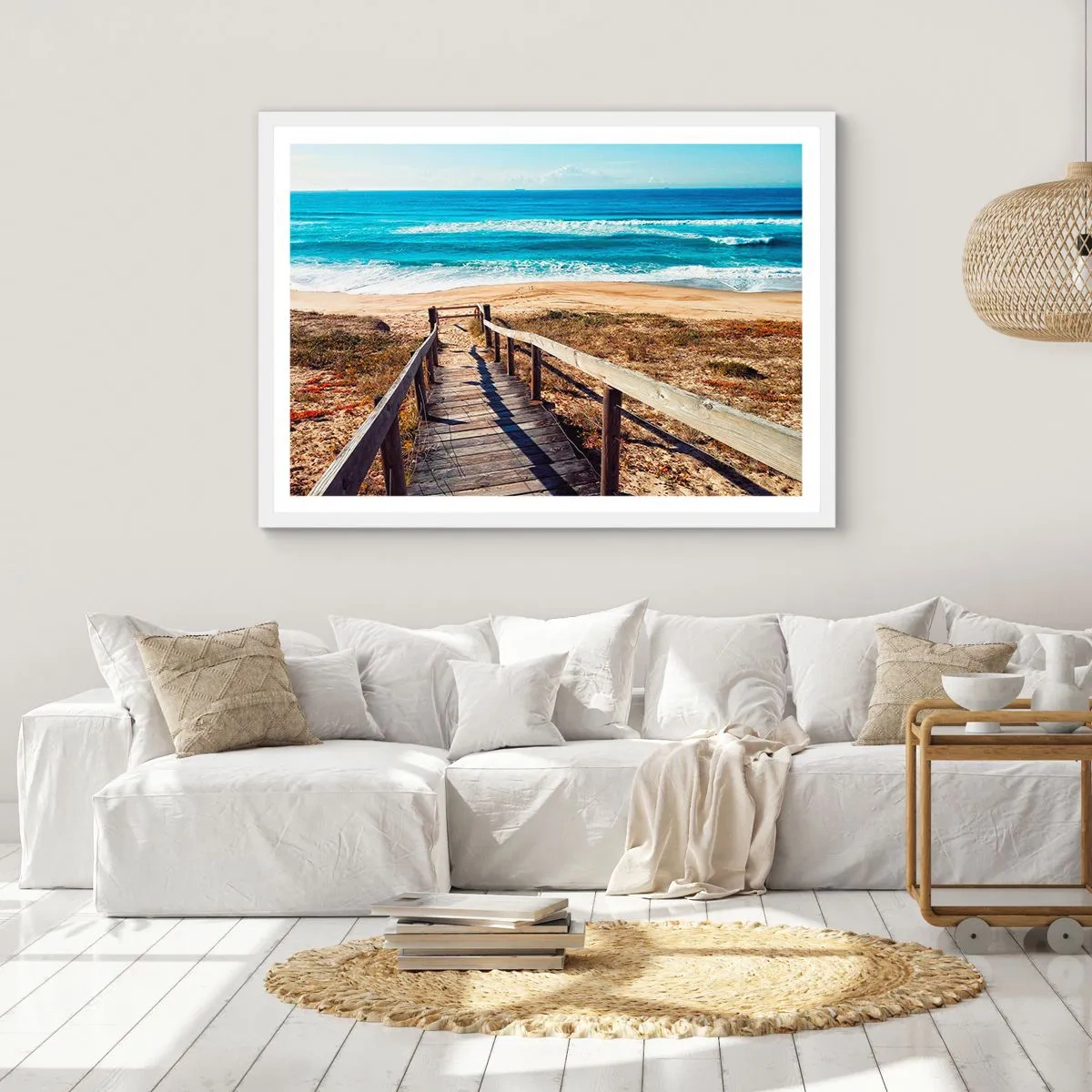 Plakat w białej ramie - Biegnij! - 70x50 cm