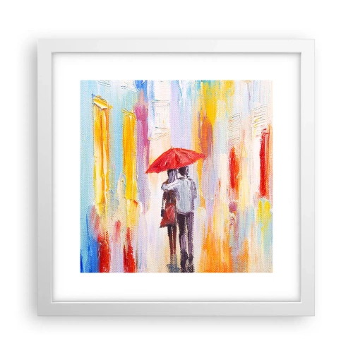 Plakat w białej ramie - Niech pada dalej - 30x30 cm