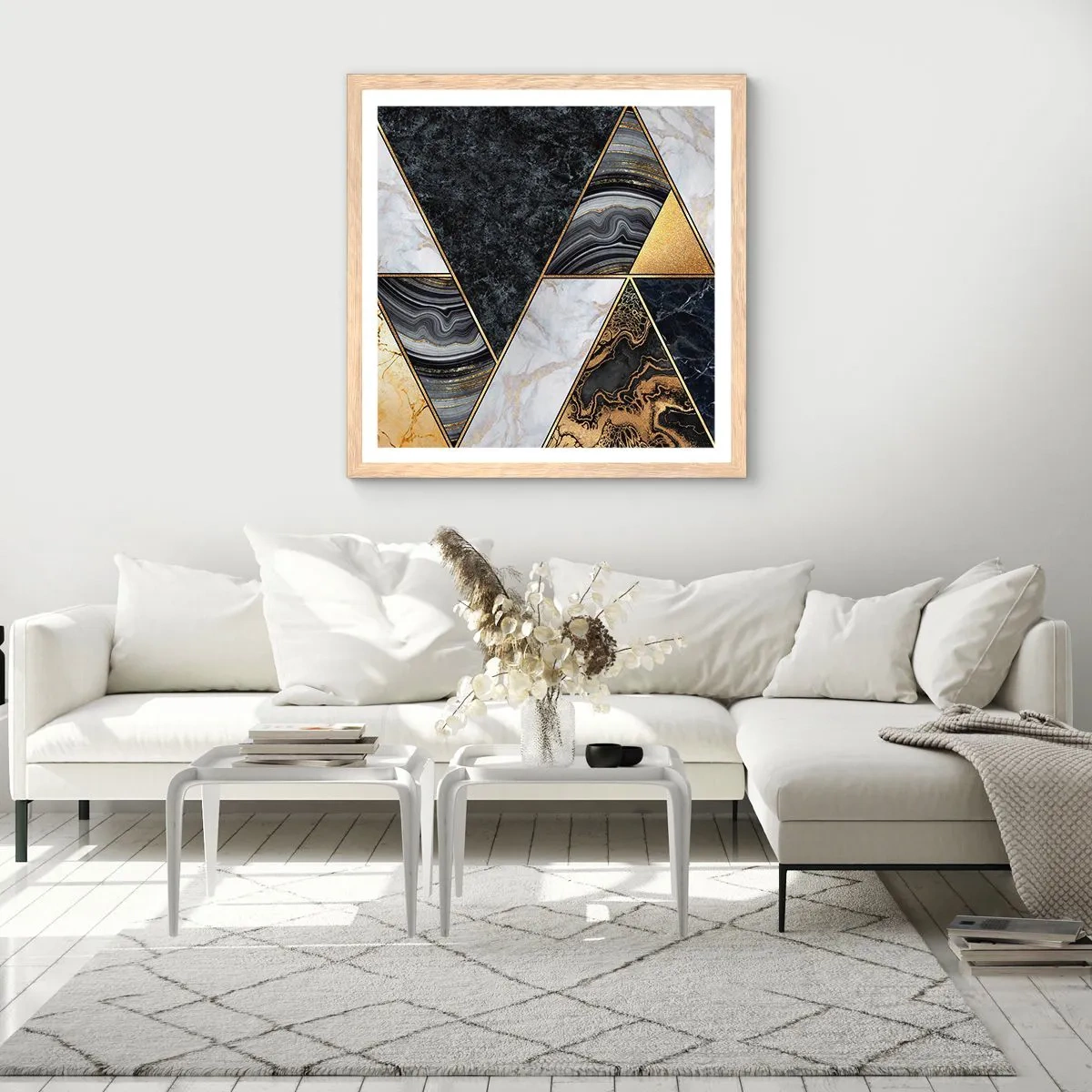 Plakat w ramie jasny dąb - Kamień przy kamieniu - 30x30 cm