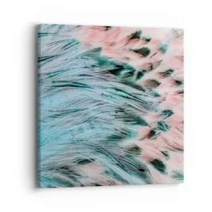 Obraz na płótnie - Szafirowo-różowy puch - 40x40 cm