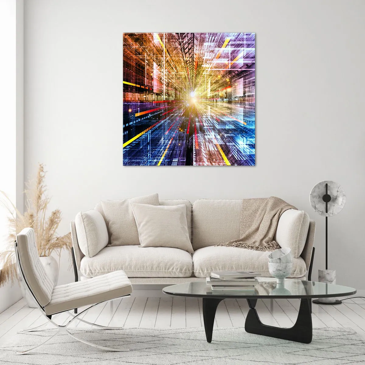 Obraz na szkle - Świetlny korytarz - 70x70 cm