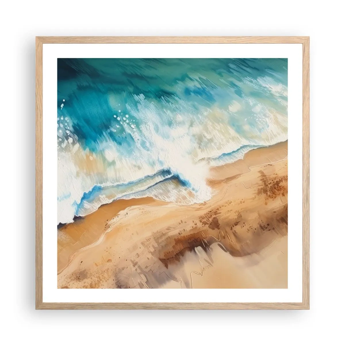 Plakat w ramie jasny dąb - Powracająca fala - 60x60 cm