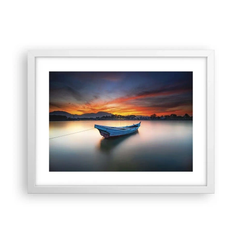 Plakat w białej ramie - Nadchodzi dobra noc - 40x30 cm
