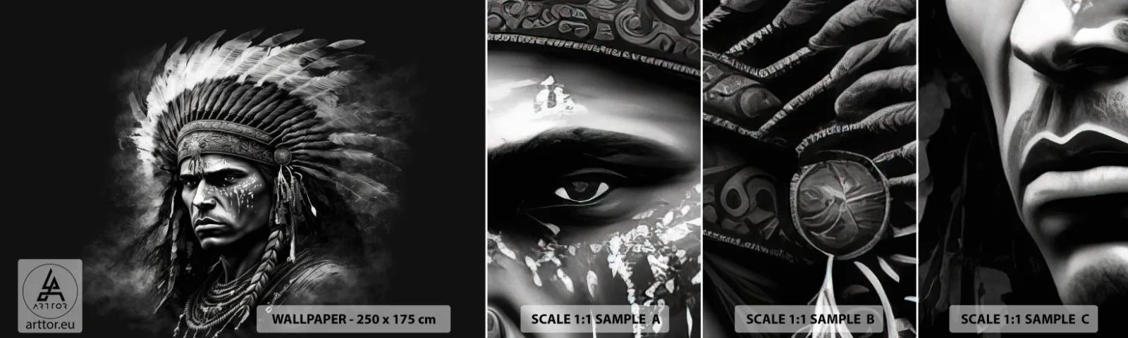 Fototapeta Próbka Standard Eco - Wódz i wojownik - Indianin, Plemiona, Etniczny - 100x30 cm