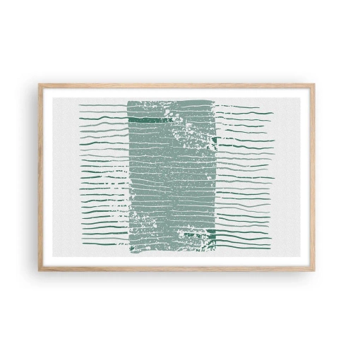 Plakat w ramie jasny dąb - Abstrakcja morska - 91x61 cm