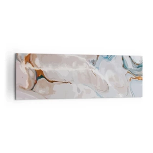 Obraz na płótnie - Abstrakcyjny wzór w odcieniach bieli i błękitu - 160x50cm - Błękitne meandry pod bielą - Nowoczesna dekoracja ścienna do salonu i sypialni ARTTOR