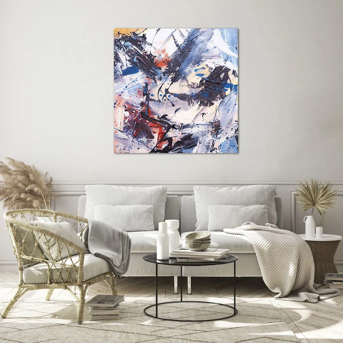 Obraz na szkle - Szalony taniec abstrakcji - 70x70 cm