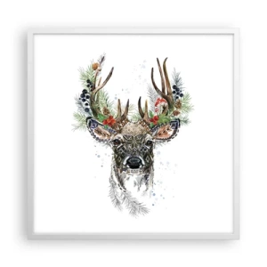 Plakat w białej ramie - W świątecznej szacie - 60x60 cm