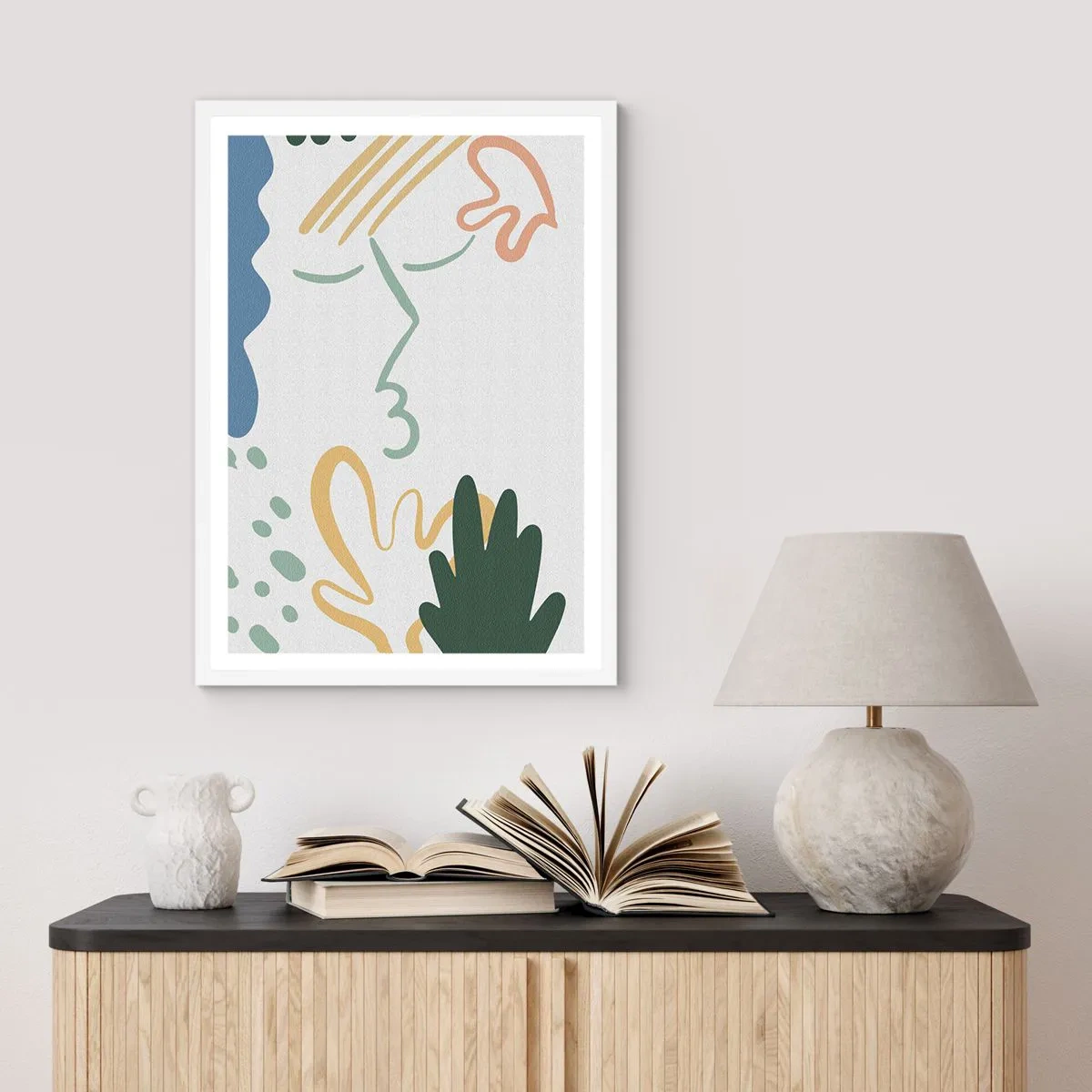 Plakat w białej ramie - Pocałunek kwiatów - 40x50 cm