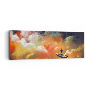 Obraz na płótnie - Łodzią przez galaktykę - 90x30 cm