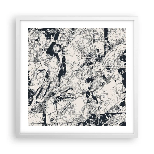Plakat w białej ramie - Przenikanie przeciwieństw - 50x50 cm