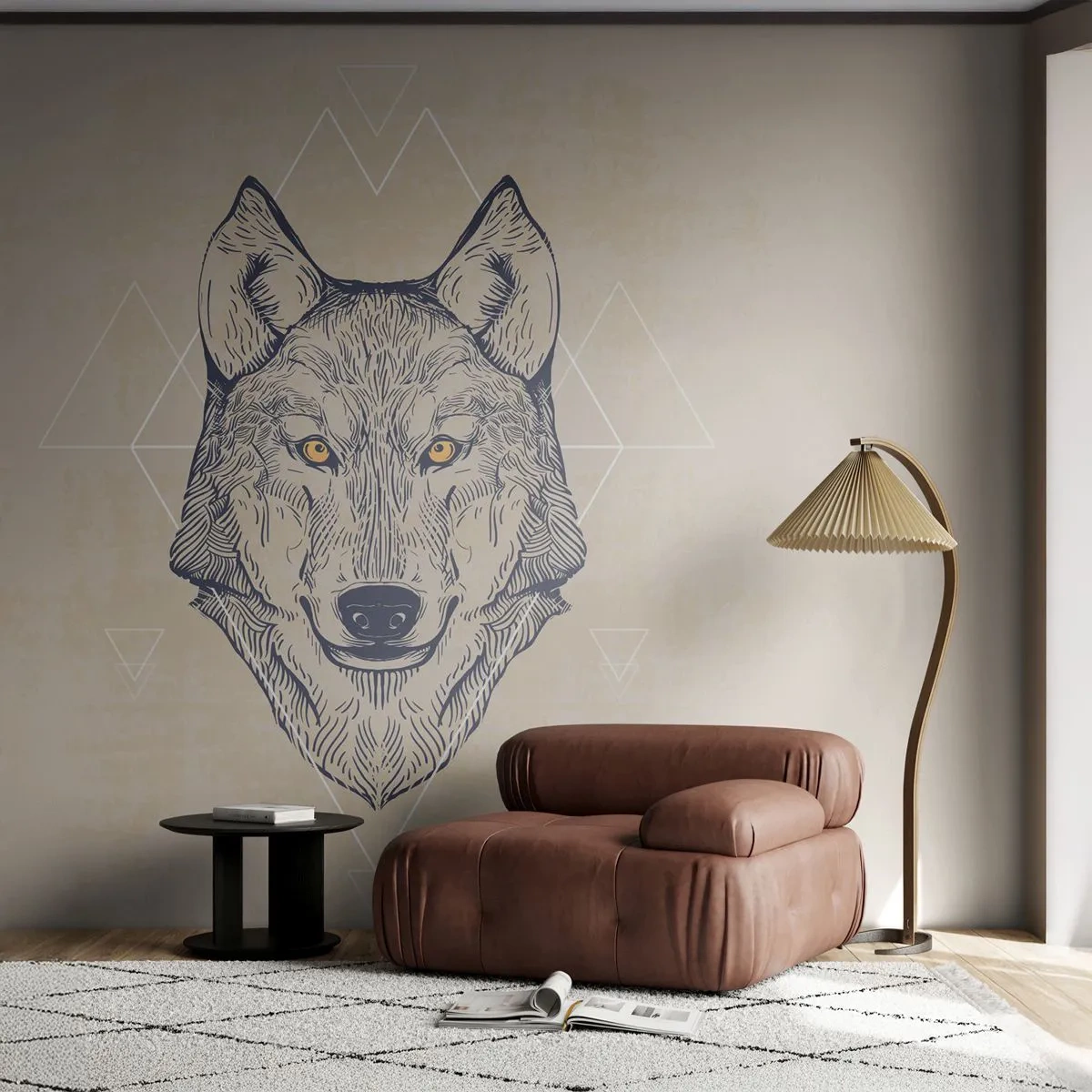 Fototapeta Samoprzylepna Deluxe Sticker - Alfa o przenikliwym spojrzeniu - Zwierzęta, Pies, Husky - 250x175 cm