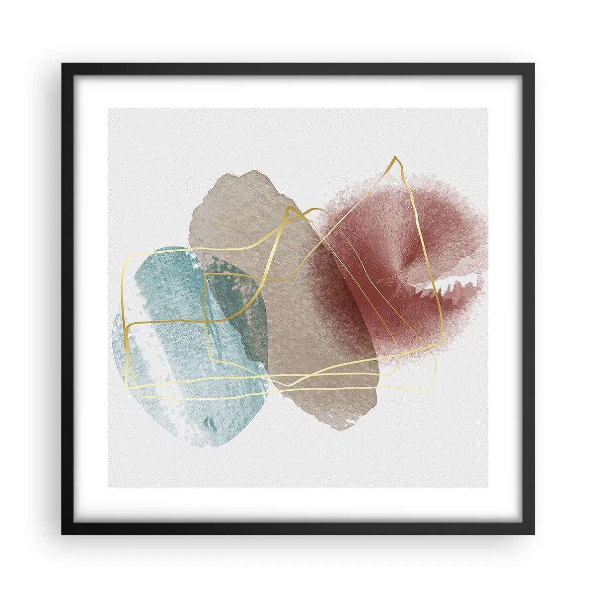 Plakat w czarnej ramie - Korale przestrzeni - 50x50 cm