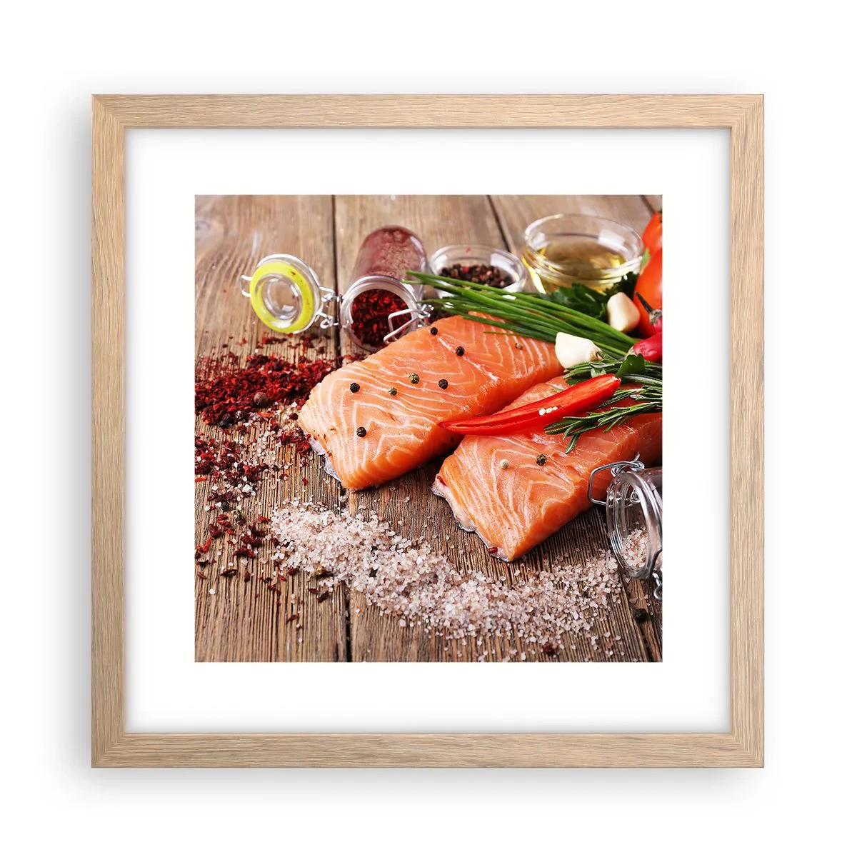 Plakat w ramie jasny dąb - Norweska przygoda w kuchni - 30x30 cm