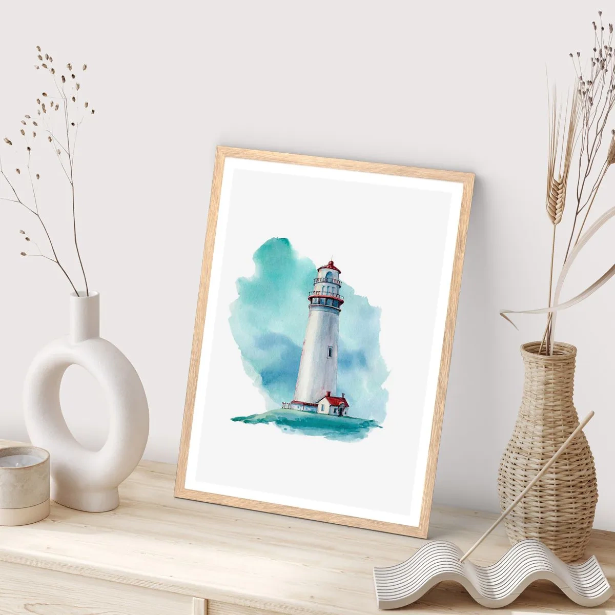 Plakat w ramie jasny dąb - Łagodna siostra błękitu - 50x70 cm