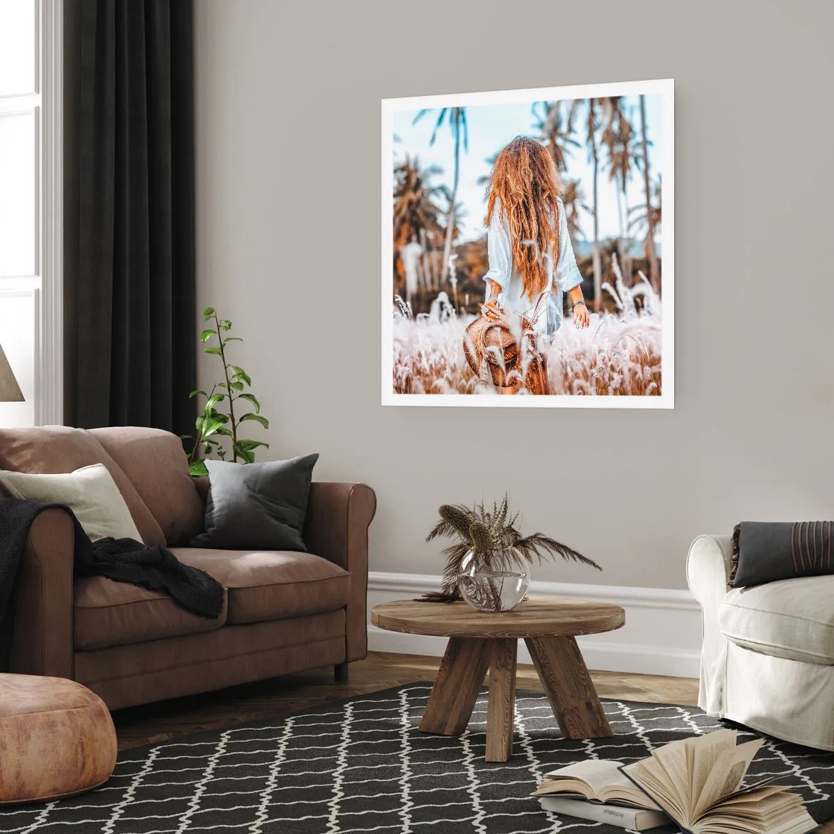 Plakat - Zrodzona z puchu traw - 50x50 cm