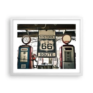 Plakat w białej ramie - Amerykańska retro podróż - 50x40 cm