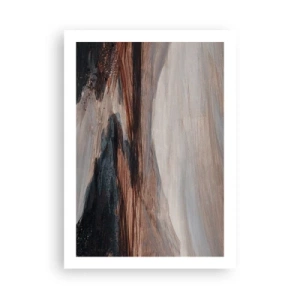 Plakat - Abstrakcyjna kompozycja w odcieniach brązu i czerni - 50x70cm -  Spokojna dolina - Nowoczesna dekoracja ścienna do salonu, kuchni i sypialni ARTTOR