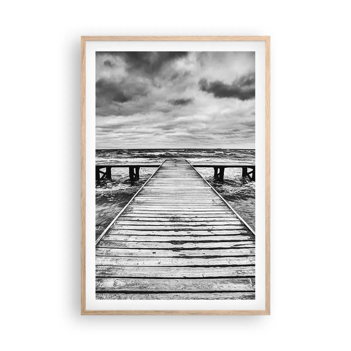 Plakat w ramie jasny dąb - Czekam na wiatr, co rozgoni… - 61x91 cm