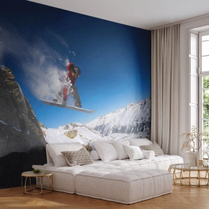 Fototapeta Samoprzylepna Deluxe Sticker - I stałeś się częścią przestrzeni - Krajobraz, Snowboard, Sport - 100x70 cm